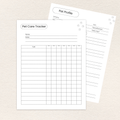Mini Pet Sitting Planner, Printer-Friendly printable PDF preview