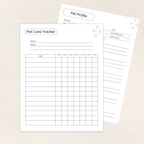 Mini Pet Sitting Planner, Printer-Friendly printable PDF preview