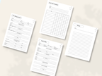 Preview of pages included in the Mini Pet Sitting Planner, Printer-Friendly