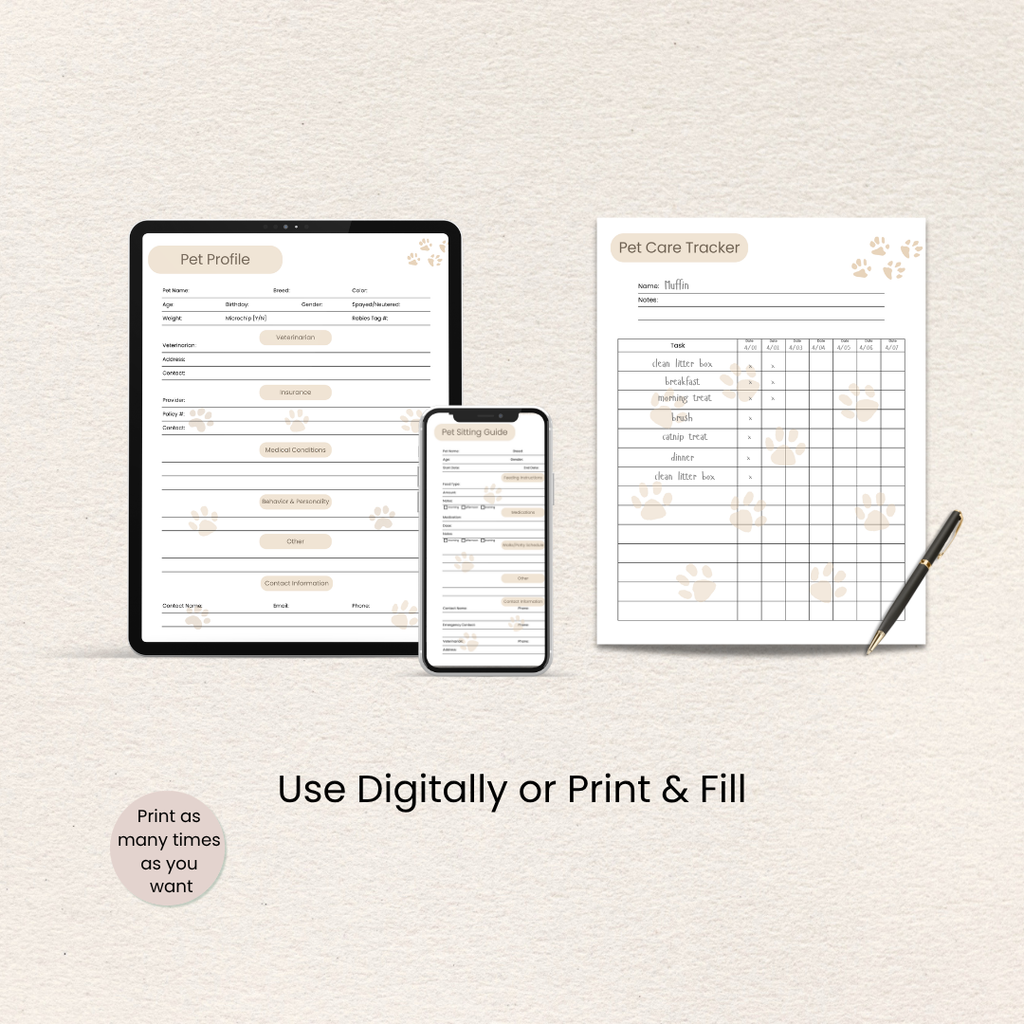 Mini Pet Sitting Planner, Full Color product preview