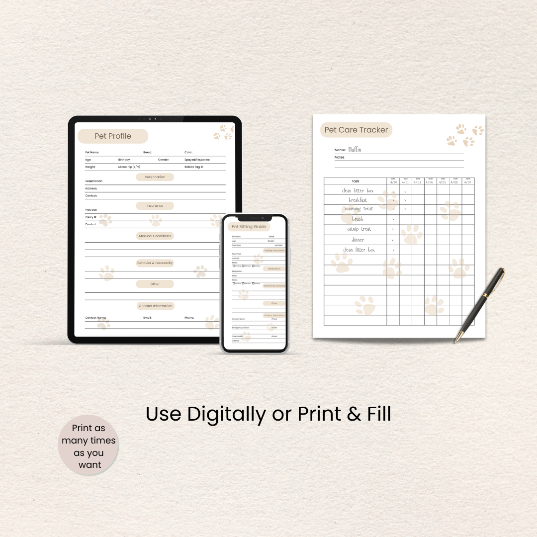 Mini Pet Sitting Planner, Full Color product preview