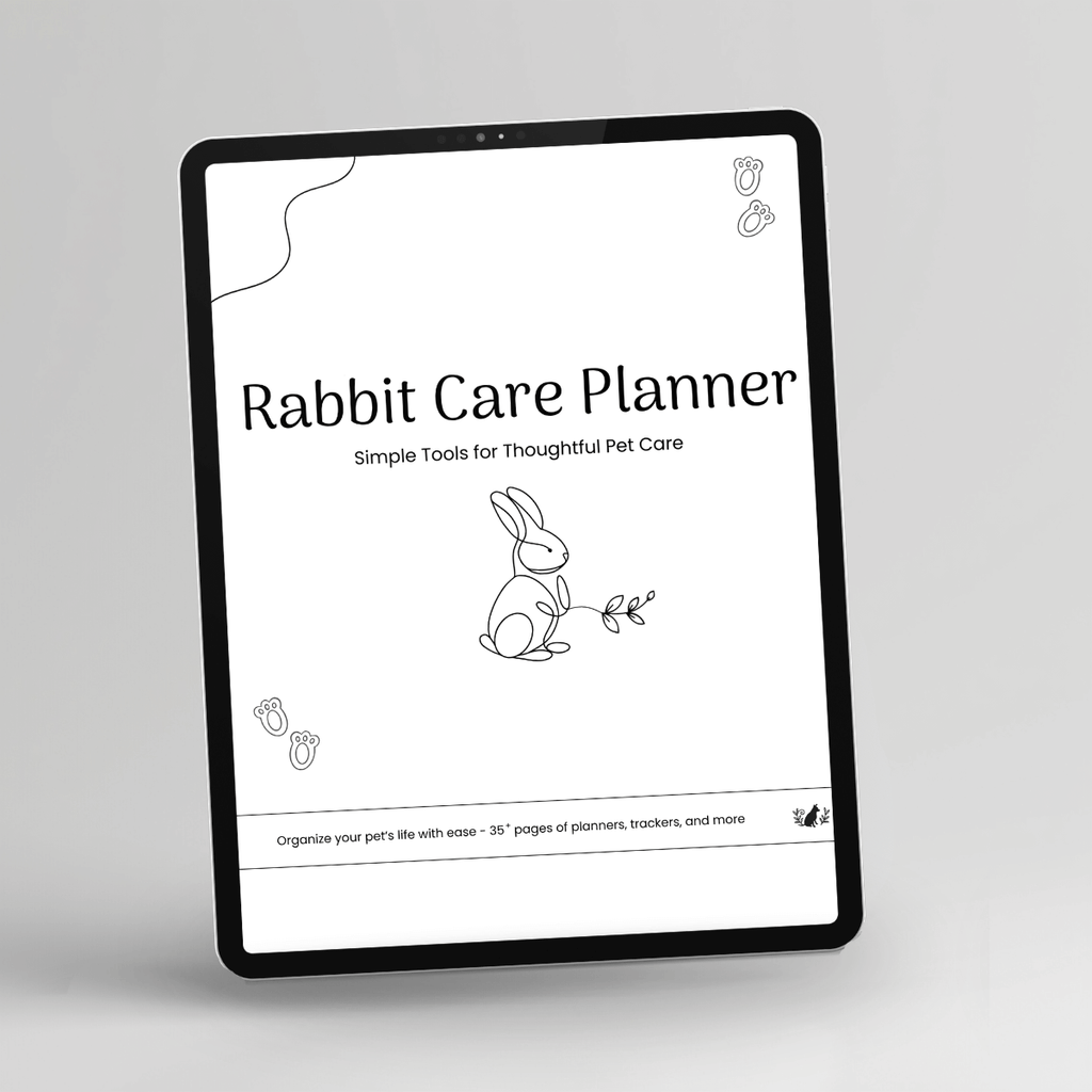 Rabbit Care Planner, Printer-Friendly displayed on a tablet