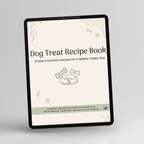 Homemade Dog Treat Recipe Book displayed on a tablet