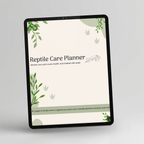 Reptile Care Planner, Full Color displayed on a tablet