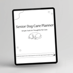 Senior Dog Care Planner, Printer-Friendly displayed on a tablet