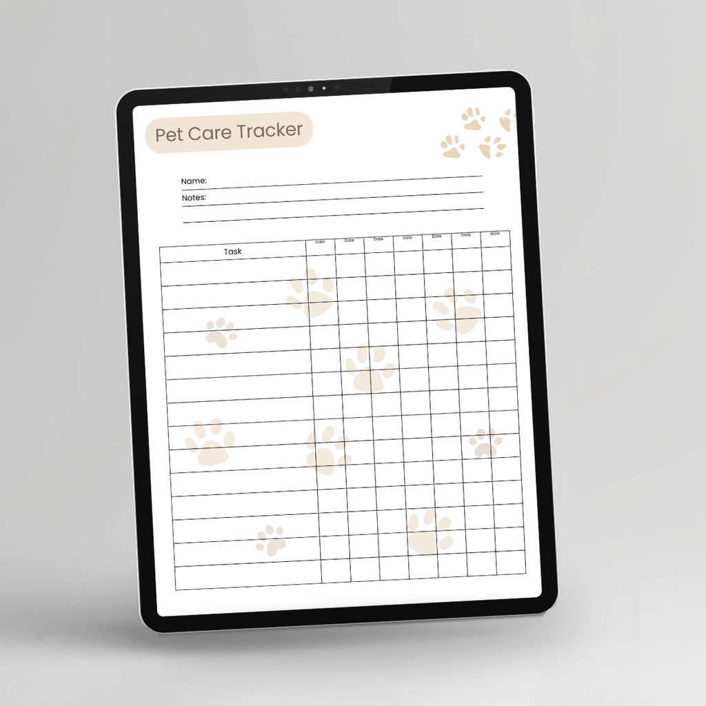 Walk tracker page included in the Mini Pet Sitting Planner, Full Color