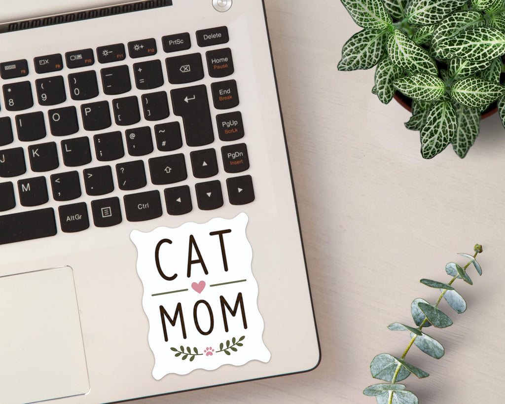Alternate view of the Cat Mom Handwritten Sticker