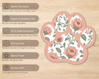 Alternate view of the Blush Floral Paw Print Magnet