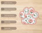 Blush Meadow Floral Paw Print Sticker features including water resistance, UV resistance and matte finish