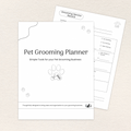 Black and white Pet Grooming Planner printable PDF for pet grooming businesses