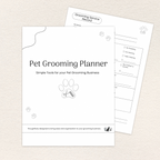 Black and white Pet Grooming Planner printable PDF for pet grooming businesses