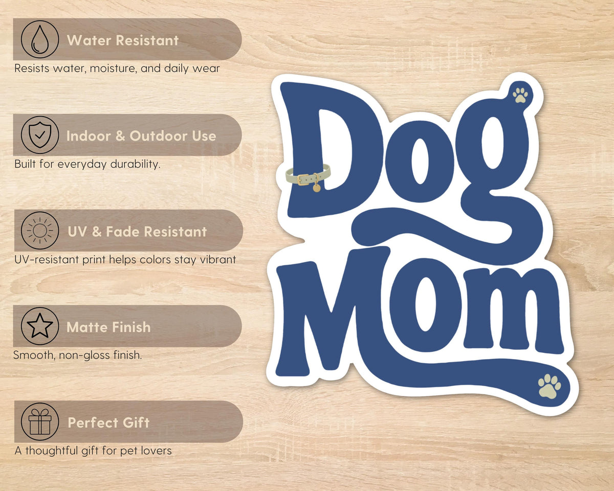 Alternate view of the Dog Mom Retro Sticker