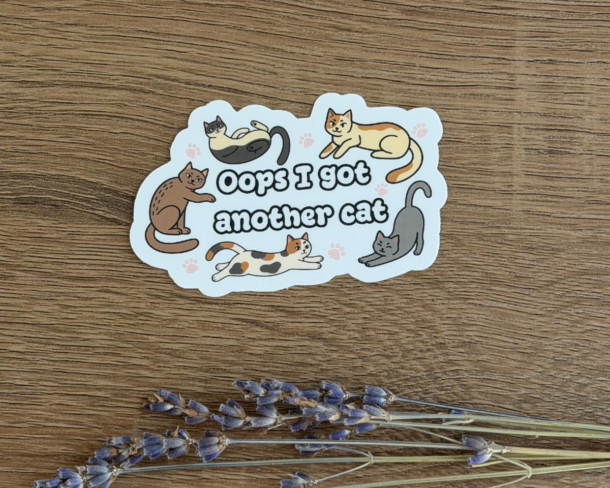Alternate view of the Oops I Got Another Cat Sticker