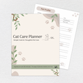 Cat Care Planner full-color printable PDF cover and interior page