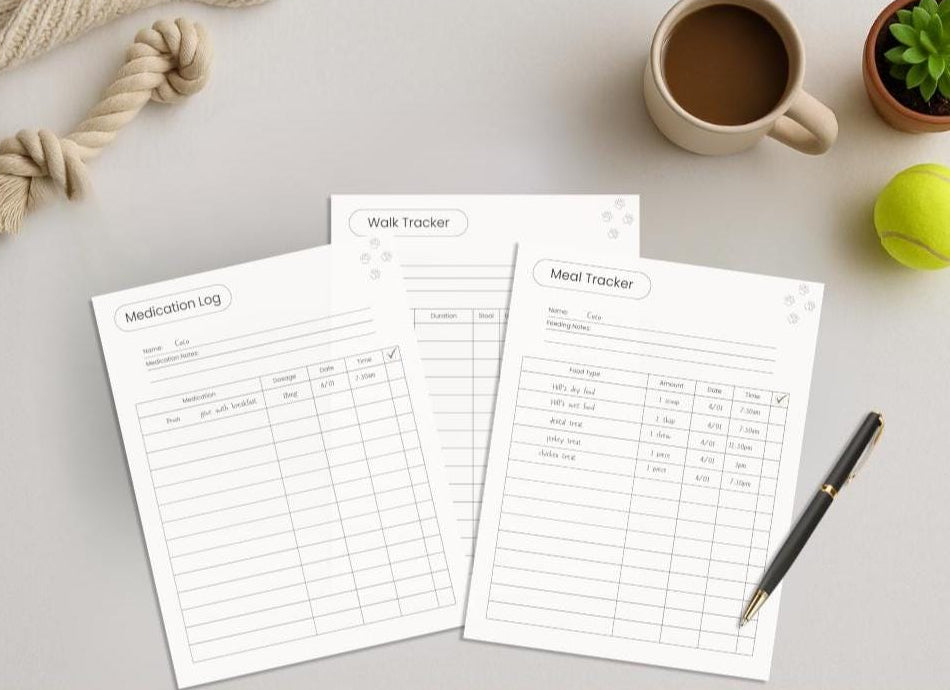Dog Care Planner printer-friendly printable pages