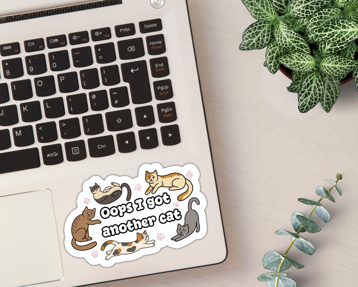 Alternate view of the Oops I Got Another Cat Sticker