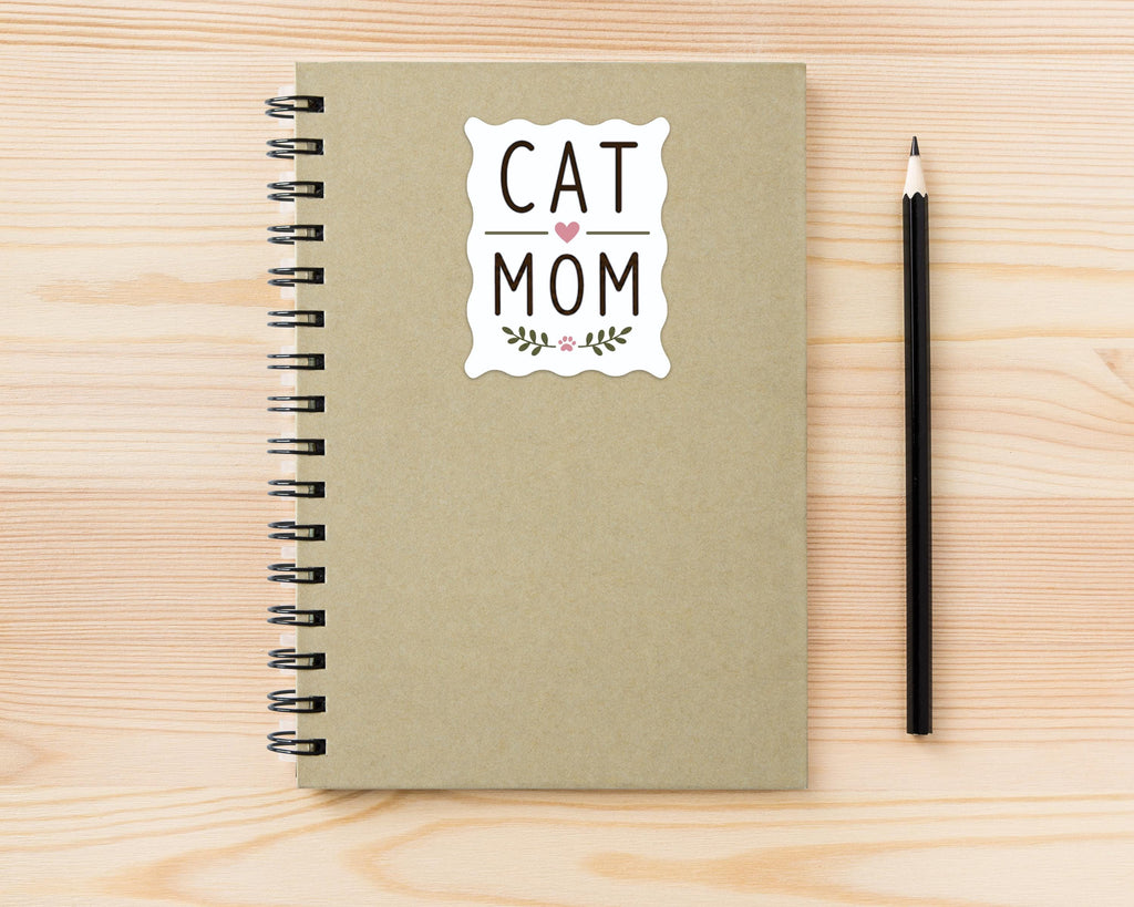 Alternate view of the Cat Mom Handwritten Sticker