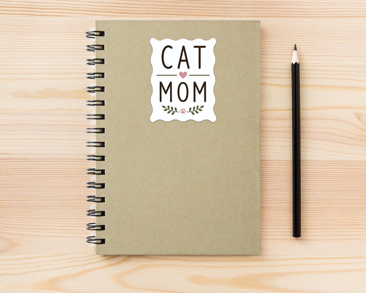 Alternate view of the Cat Mom Handwritten Sticker