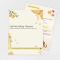 Fall Pet Safety Planner printable PDF cover and interior page