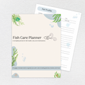 Fish Care Planner full-color printable PDF cover and interior page