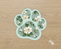 Magnolia Sage Floral Paw Print Sticker with sage border and magnolia floral pattern