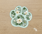 Magnolia Sage Floral Paw Print Sticker with sage border and magnolia floral pattern