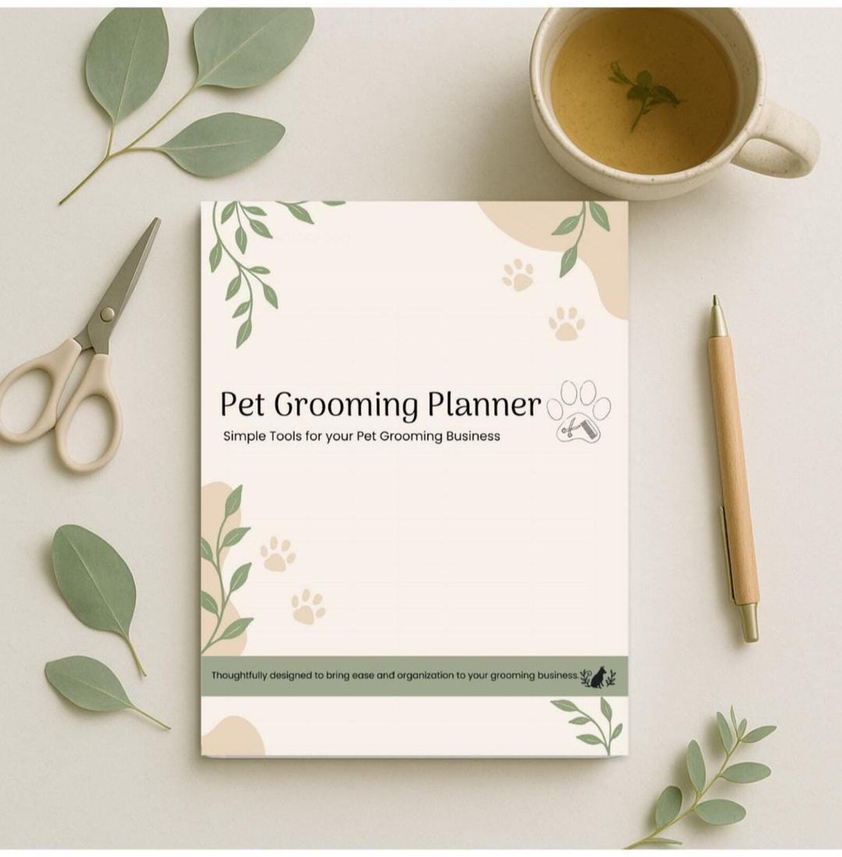 Pet Grooming Planner printable PDF for pet grooming business organization