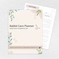 Rabbit Care Planner full-color printable PDF cover and interior page