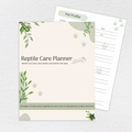 Reptile Care Planner full-color printable PDF cover and interior page