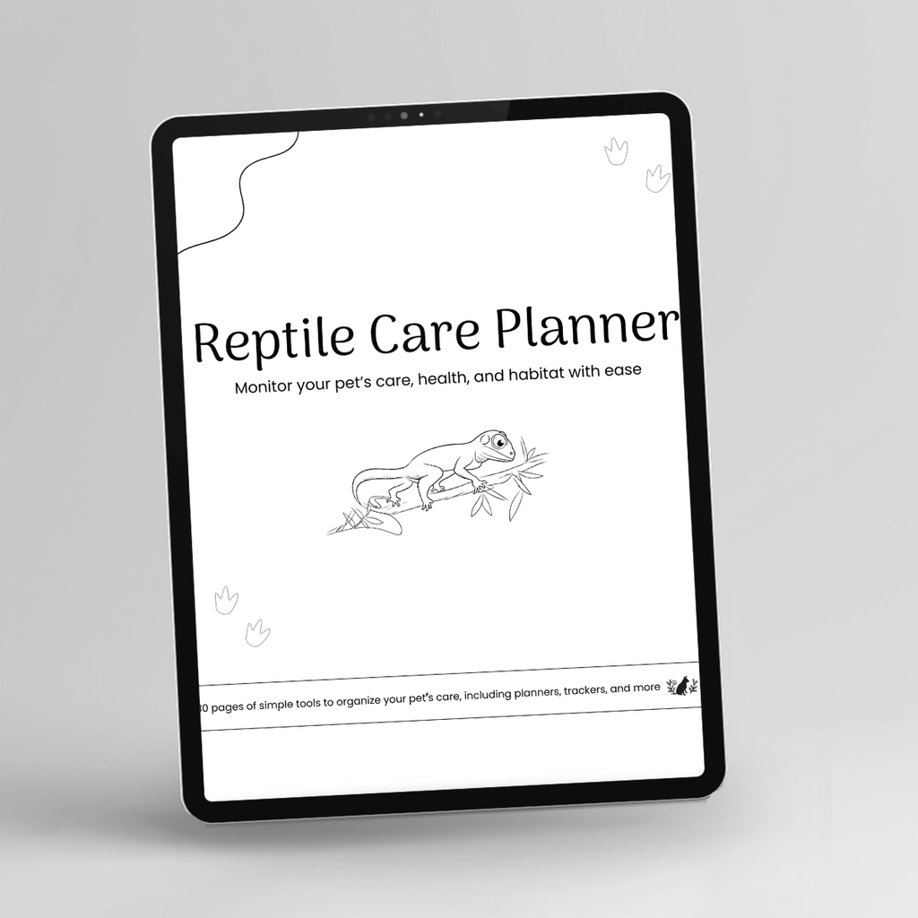 Reptile Care Planner, Printer-Friendly displayed on a tablet