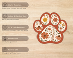 Terracotta Bloom Floral Paw Print Sticker features including water resistance, UV resistance and matte finish